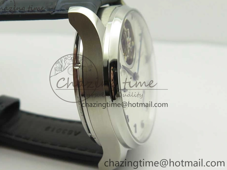 MIROTIME 0207 Portuguese Tourbillon IW5046 SS ZF Best Edition White Dial Blue Markers on Blue Leather Strap Fashionable 7149